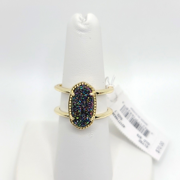 Kendra Scott Jewelry - Kendra Scott Gold Multi Drusy Elyse Ring Sz 7